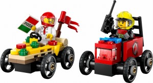 LEGO® City Zestaw wyścigówek: pizza kontra wóz strażacki 60458